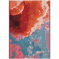 thumbnail image 1 of Unique Loom Outdoor Modern Collection Area Rug - Rayleigh (2' x 3' 1" Rectangle Gray and Pink/Orange), 1 of 8