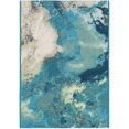 thumbnail image 1 of Unique Loom Outdoor Modern Collection Area Rug - Rip (2' x 3' 1" Rectangle Blue and Ivory/Green), 1 of 8
