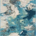 thumbnail image 1 of Unique Loom Outdoor Modern Collection Area Rug - Rip (7' 10" Square Blue and Ivory/Green), 1 of 8