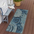thumbnail image 1 of Unique Loom Outdoor Modern Collection Area Rug - Rippling (2' 7" x 5' 3" Runner Light Blue/Navy Blue), 1 of 10