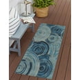 thumbnail image 1 of Unique Loom Outdoor Modern Collection Area Rug - Rippling (2' x 6' 1" Runner Light Blue/Navy Blue), 1 of 6
