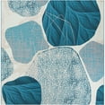 thumbnail image 1 of Unique Loom Outdoor Modern Collection Area Rug - Seaglass (10' Square Blue and Ivory/Navy Blue), 1 of 8