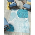 thumbnail image 1 of Unique Loom Outdoor Modern Collection Area Rug - Seaglass (5' 3" x 8' Rectangle Blue and Ivory/Navy Blue), 1 of 8