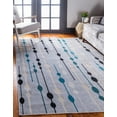 thumbnail image 1 of Unique Loom Outdoor Modern Collection Area Rug - Seattle (6' 1" x 9' Rectangle Gray/Black), 1 of 7