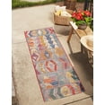 thumbnail image 1 of Unique Loom Outdoor Modern Collection Area Rug - Tamarindo (2' x 6' Runner Multi/Burgundy), 1 of 6
