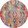 thumbnail image 1 of Unique Loom Outdoor Modern Collection Area Rug - Tamarindo (5' 1" Round Multi/Burgundy), 1 of 7