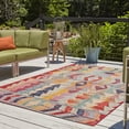 thumbnail image 1 of Unique Loom Outdoor Modern Collection Area Rug - Tamarindo (5' 3" x 8' Rectangle Multi/Burgundy), 1 of 10