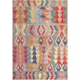 thumbnail image 1 of Unique Loom Outdoor Modern Collection Area Rug - Tamarindo (6' 1" x 9' Rectangle Multi/Burgundy), 1 of 8