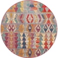 thumbnail image 1 of Unique Loom Outdoor Modern Collection Area Rug - Tamarindo (7' 1" Round Multi/Burgundy), 1 of 7