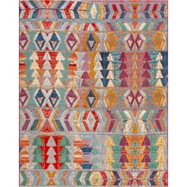 Unique Loom Outdoor Modern Collection Area Rug - Tamarindo (7' 10" x 10' Rectangle Multi/Burgundy)