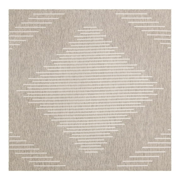 Unique Loom Outdoor Modern Collection Area Rug - Tambor (10' Square Gray/Ivory)