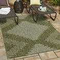thumbnail image 1 of Unique Loom Outdoor Modern Collection Area Rug - Tambor (2' x 3' 1" Rectangle Green/Ivory), 1 of 10
