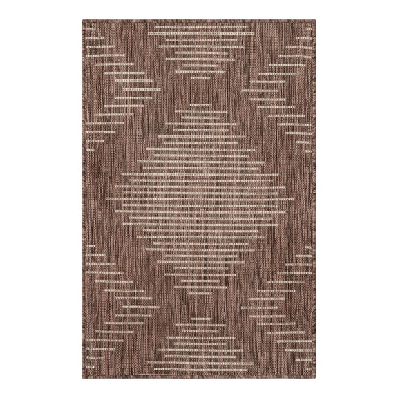 Unique Loom Outdoor Modern Collection Area Rug - Tambor (2' x 3' Rectangle Brown/Ivory)