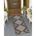 thumbnail image 1 of Unique Loom Outdoor Modern Collection Area Rug - Tambor (2' x 5' Runner Charcoal Gray/Ivory), 1 of 6