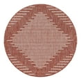 thumbnail image 1 of Unique Loom Outdoor Modern Collection Area Rug - Tambor (3' 1" Round Rust Red/Ivory), 1 of 11