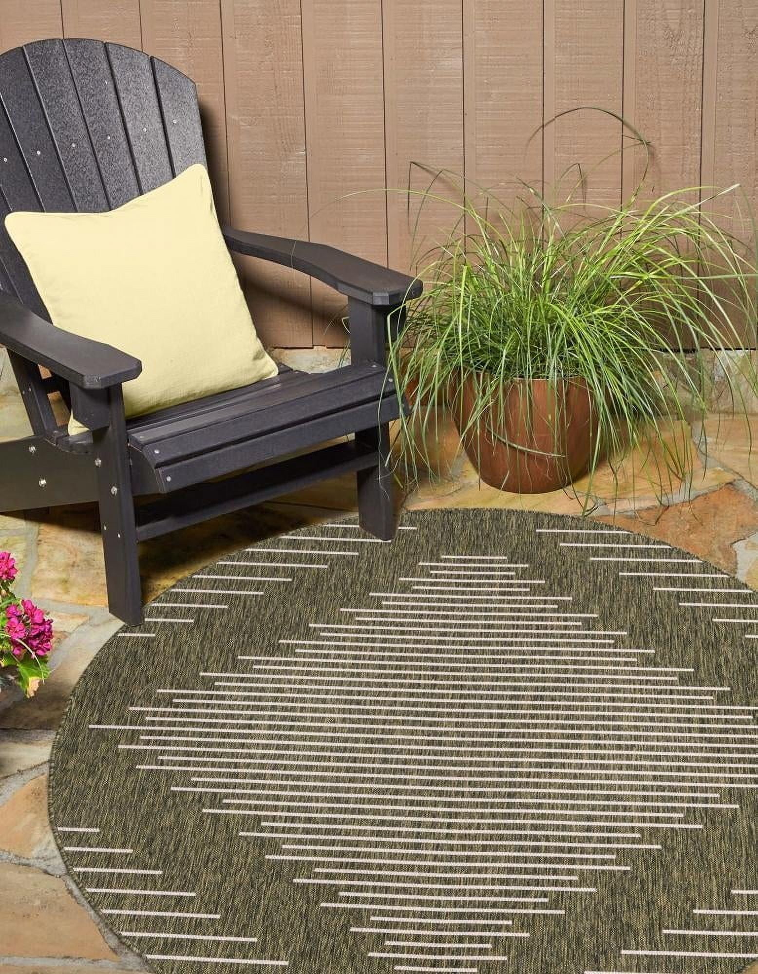Uunique Green Rugs Unique Loom Outdoor Modern Collection Area Rug - Tambor (3' 3
