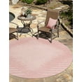 thumbnail image 1 of Unique Loom Outdoor Modern Collection Area Rug - Tambor (3' 3" Round Pink/Ivory), 1 of 6