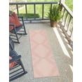 thumbnail image 1 of Unique Loom Outdoor Modern Collection Area Rug - Tambor (3' 3" x 14' Runner Pink/Ivory), 1 of 6