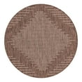 thumbnail image 1 of Unique Loom Outdoor Modern Collection Area Rug - Tambor (4' Round Brown/Ivory), 1 of 11