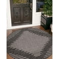 thumbnail image 1 of Unique Loom Outdoor Modern Collection Area Rug - Tambor (4' Round Charcoal Gray/Ivory), 1 of 6