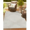thumbnail image 1 of Unique Loom Outdoor Modern Collection Area Rug - Tambor (6' 1" x 9' Rectangle Gray/Ivory), 1 of 6