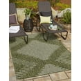 thumbnail image 1 of Unique Loom Outdoor Modern Collection Area Rug - Tambor (7' 10" x 10' Rectangle Green/Ivory), 1 of 6