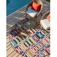 thumbnail image 1 of Unique Loom Outdoor Modern Collection Area Rug - Tiles (4' 1" Round Multi/Blue), 1 of 8
