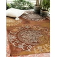 thumbnail image 1 of Unique Loom Outdoor Modern Collection Area Rug - Trio (8' x 11' 4" Rectangle Rust Red/Gold), 1 of 7