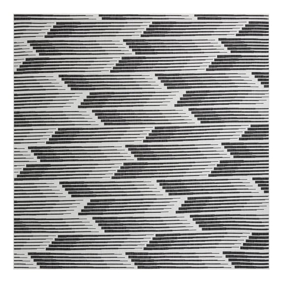 Unique Loom Outdoor Modern Collection Area Rug - Umbra (12' Square Black and White)