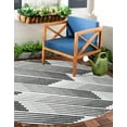 thumbnail image 1 of Unique Loom Outdoor Modern Collection Area Rug - Umbra (4' 1" Round Black and White), 1 of 6