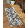 thumbnail image 1 of Unique Loom Outdoor Modern Collection Area Rug - Union (2' x 6' 1" Runner Blue/Navy Blue), 1 of 7