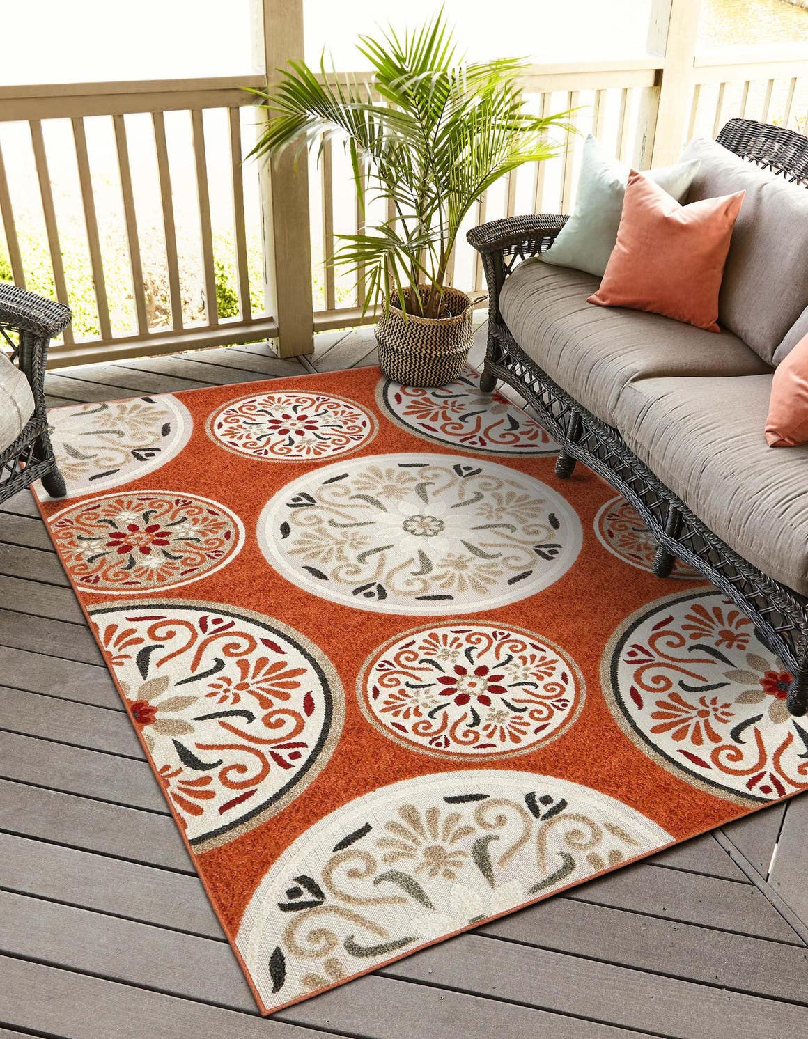 Loloi II Skye Oriental Terracotta / Sky Area Rug