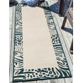 thumbnail image 1 of Unique Loom Outdoor Safari Collection Area Rug - Serengeti (2' x 5' 1" Runner Ivory/Blue), 1 of 9