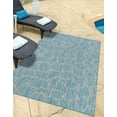 thumbnail image 1 of Unique Loom Outdoor Safari Collection Area Rug - Giraffe (6' 1" x 9' Rectangle Light Aqua/Gray), 1 of 7
