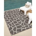 thumbnail image 1 of Unique Loom Outdoor Safari Collection Area Rug - Giraffe (8' x 11' 4" Rectangle Charcoal Gray/Gray), 1 of 7