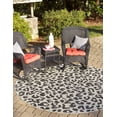 thumbnail image 1 of Unique Loom Outdoor Safari Collection Area Rug - Leopard (10' 8" Round Light Gray/Gray), 1 of 7