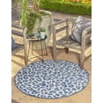 thumbnail image 1 of Unique Loom Outdoor Safari Collection Area Rug - Leopard (12' Round Blue/Gray), 1 of 5