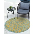 thumbnail image 1 of Unique Loom Outdoor Safari Collection Area Rug - Leopard (3' Round Blue Yellow/Blue), 1 of 7