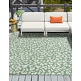thumbnail image 1 of Unique Loom Outdoor Safari Collection Area Rug - Leopard (5' 3" Square Green Blue/Ivory), 1 of 6