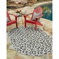thumbnail image 1 of Unique Loom Outdoor Safari Collection Area Rug - Leopard (7' 10" x 10' Oval Light Gray/Gray), 1 of 7