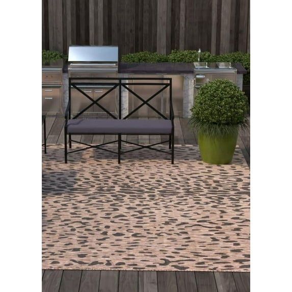 Unique Loom Outdoor Safari Collection Area Rug - Samburu (13' Square Natural/Light Brown)