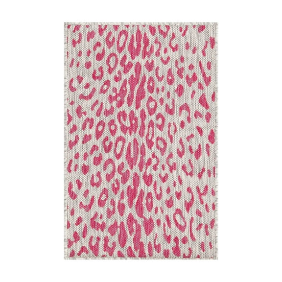 Unique Loom Outdoor Safari Collection Area Rug - Samburu (2' x 3' 1" Rectangle Pink Gray/Ivory)
