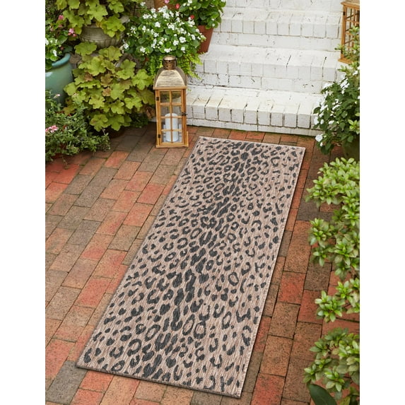 Unique Loom Outdoor Safari Collection Area Rug - Samburu (2' x 6' Runner Natural/Light Brown)
