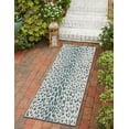 thumbnail image 1 of Unique Loom Outdoor Safari Collection Area Rug - Samburu (2' x 7' 10" Runner Teal/Gray), 1 of 7