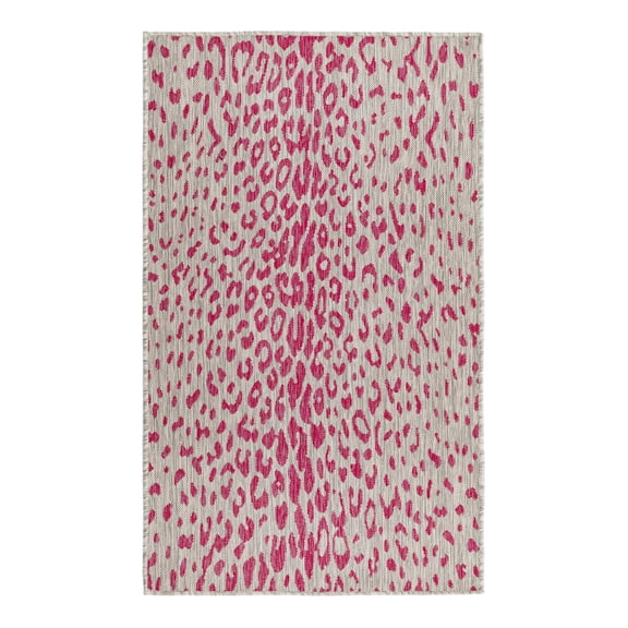 Unique Loom Outdoor Safari Collection Area Rug - Samburu (3' 1" x 5' 3" Rectangle Pink Gray/Ivory)