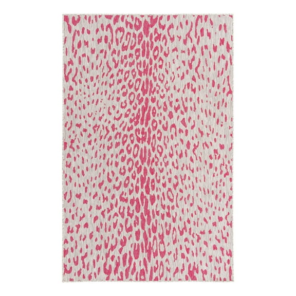 Unique Loom Outdoor Safari Collection Area Rug - Samburu (5' 3" x 8' Rectangle Pink Gray/Ivory)