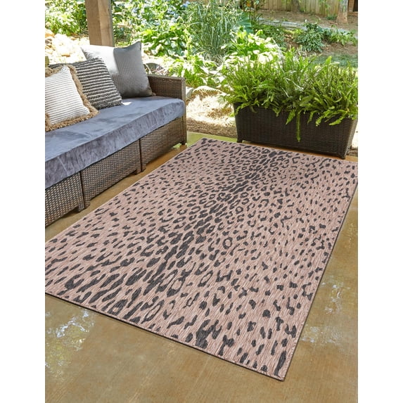 Unique Loom Outdoor Safari Collection Area Rug - Samburu (6' 1" x 9' Rectangle Natural/Light Brown)