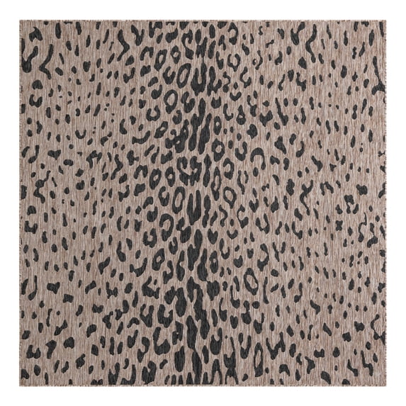 Unique Loom Outdoor Safari Collection Area Rug - Samburu (7' 10" Square Natural/Light Brown)