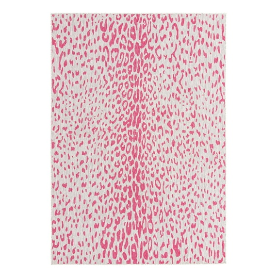 Unique Loom Outdoor Safari Collection Area Rug - Samburu (7' 10" x 11' Rectangle Pink Gray/Ivory)