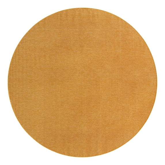 Unique Loom Outdoor Solid Collection Area Rug (10' 8" Round Corn Harvest Yellow)